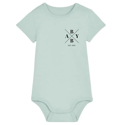 Baby Minimal - Bio Baby Body *personalisierbar* Baby Body ST ST Caribbean-Blue
