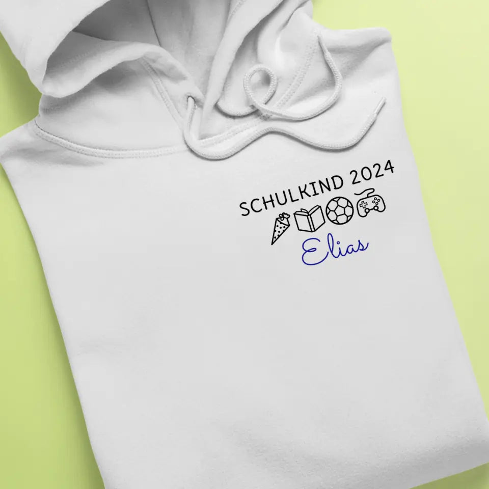 Schulkind Symbole - Bio Kinder Hoodie *personalisierbar*