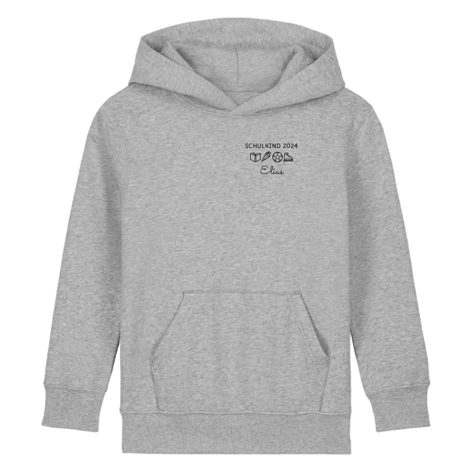 Schulkind Symbole - Bio Kinder Hoodie *personalisierbar*