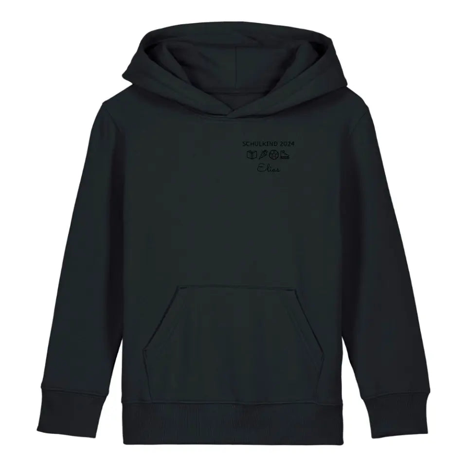 Schulkind Symbole - Bio Kinder Hoodie *personalisierbar*