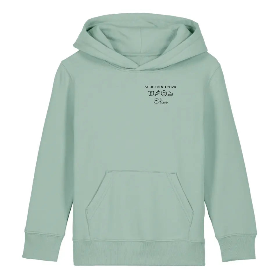 Schulkind Symbole - Bio Kinder Hoodie *personalisierbar*