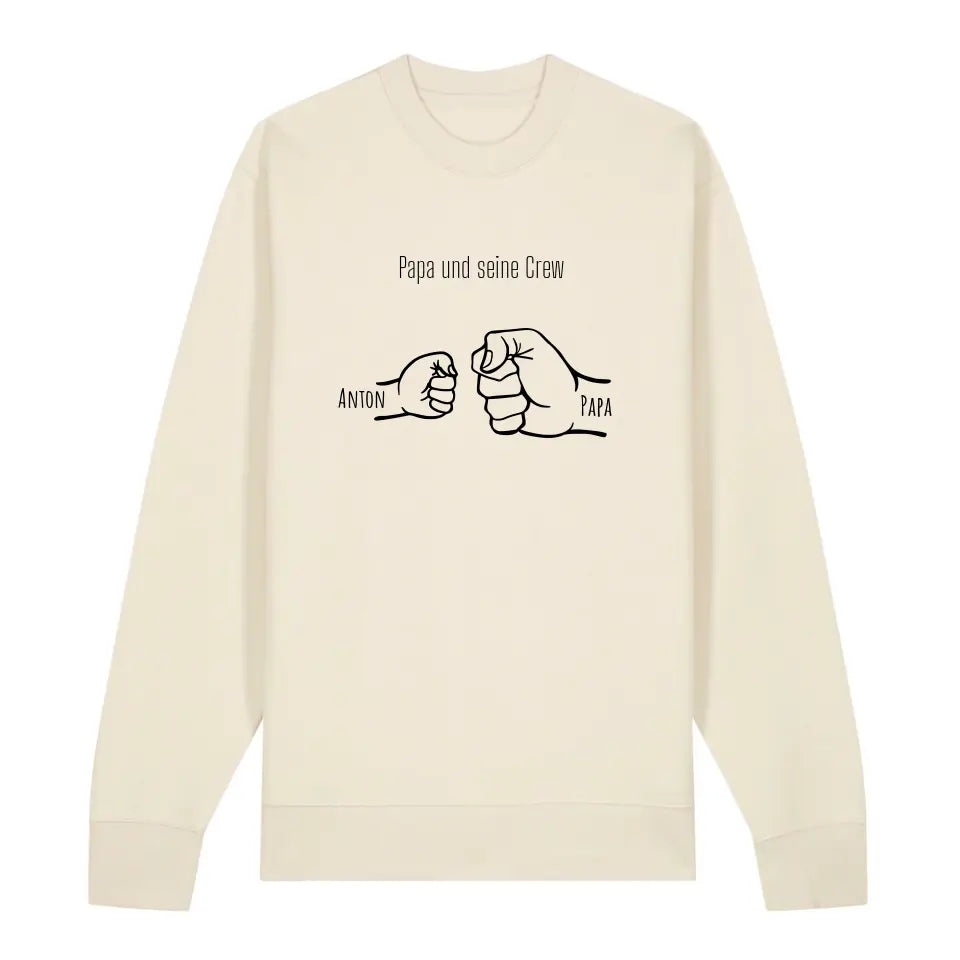 Papa und seine Crew - Bio Unisex Sweatshirt *personalisierbar* Changer Sweatshirt 2.0 ST ST Natural-Raw
