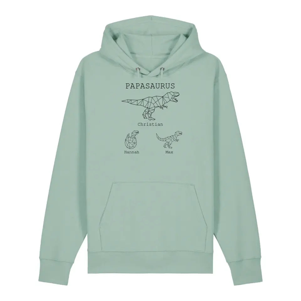 Papasaurus - Bio Unisex Hoodie *personalisierbar (mit Namen)*