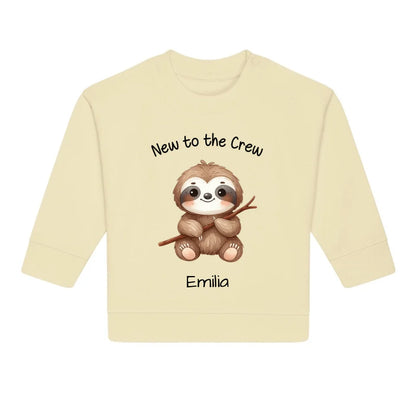 New to the Crew - Bio Baby Sweatshirt *personalisierbar* Baby Changer Sweatshirt ST ST NEU Butter
