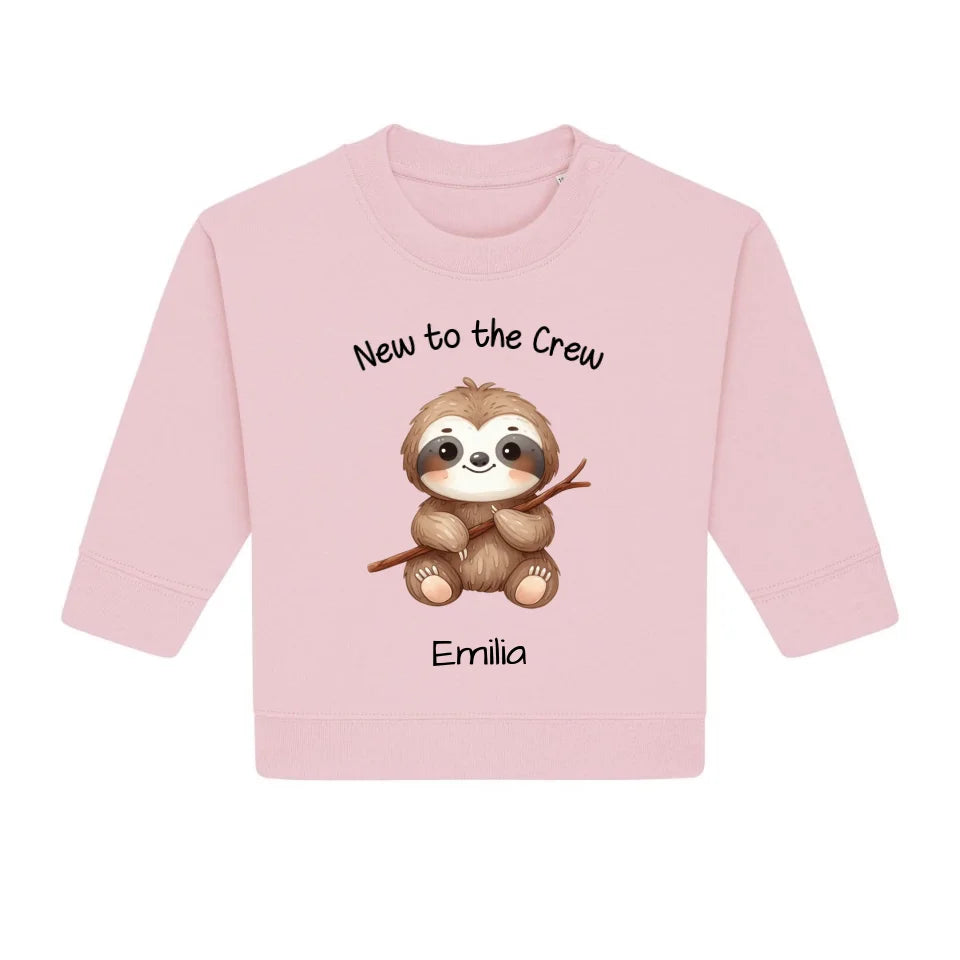 New to the Crew - Bio Baby Sweatshirt *personalisierbar* Baby Changer Sweatshirt ST ST NEU Cotton-Pink