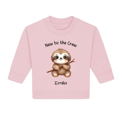 New to the Crew - Bio Baby Sweatshirt *personalisierbar* Baby Changer Sweatshirt ST ST NEU Cotton-Pink