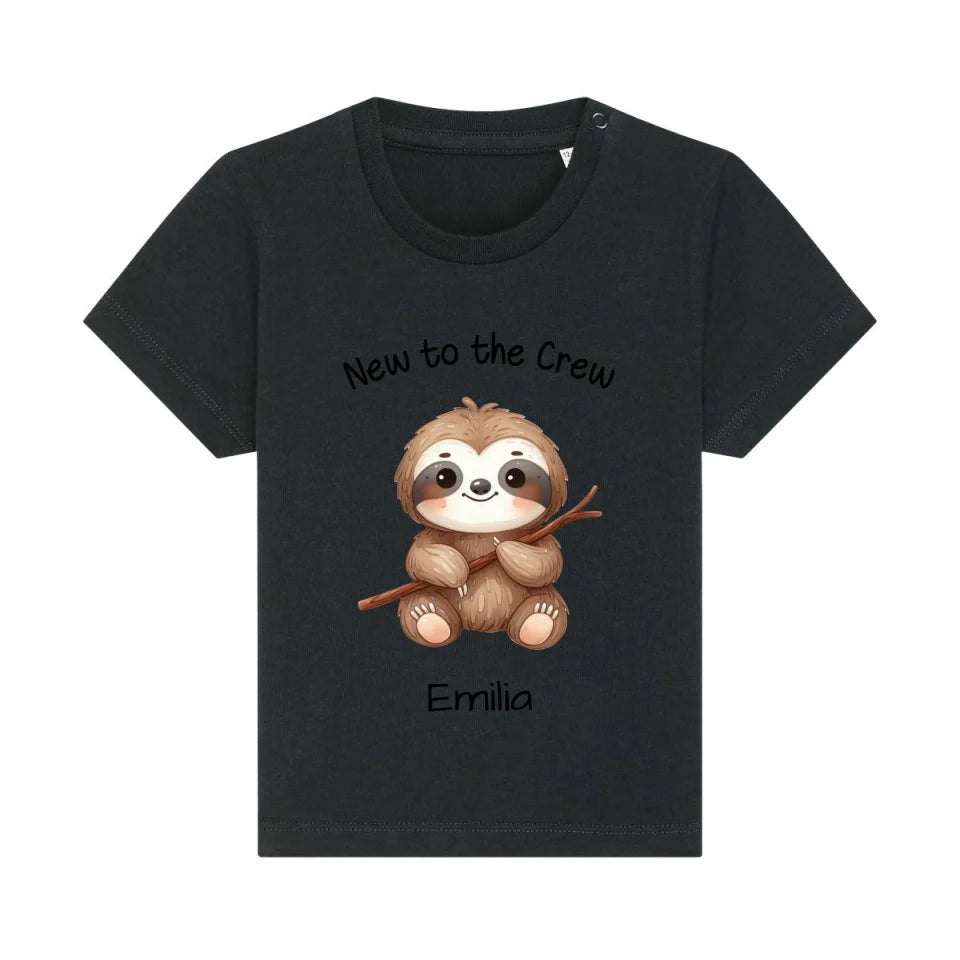 New to the Crew - Bio Baby Shirt *personalisierbar* Baby Creator T-Shirt ST ST NEU Black