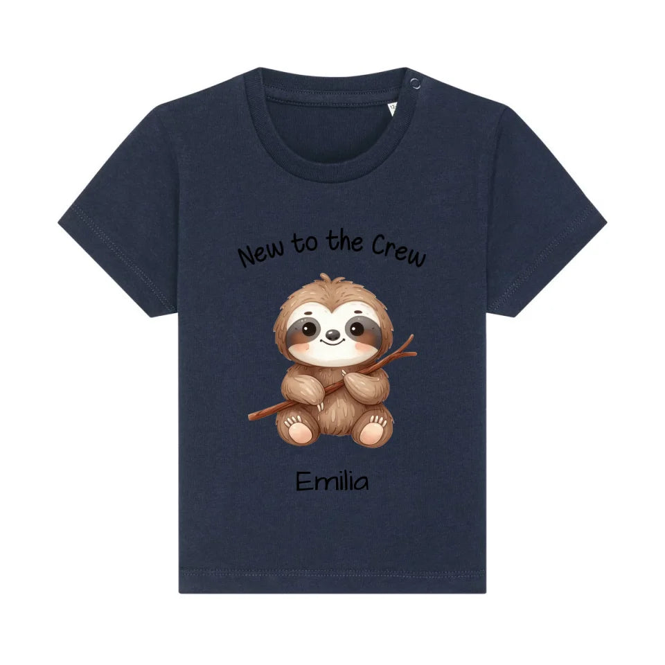New to the Crew - Bio Baby Shirt *personalisierbar* Baby Creator T-Shirt ST ST NEU French-Navy