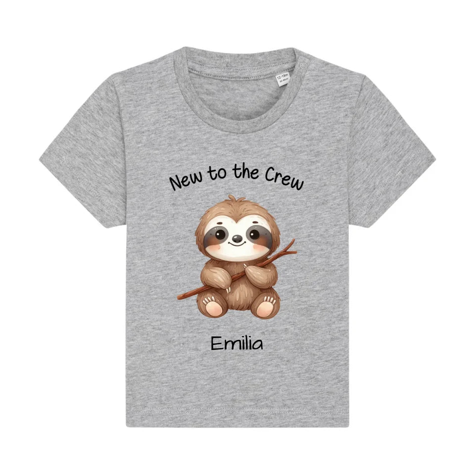 New to the Crew - Bio Baby Shirt *personalisierbar* Baby Creator T-Shirt ST ST NEU Heather-Grey