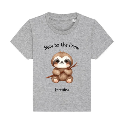New to the Crew - Bio Baby Shirt *personalisierbar* Baby Creator T-Shirt ST ST NEU Heather-Grey