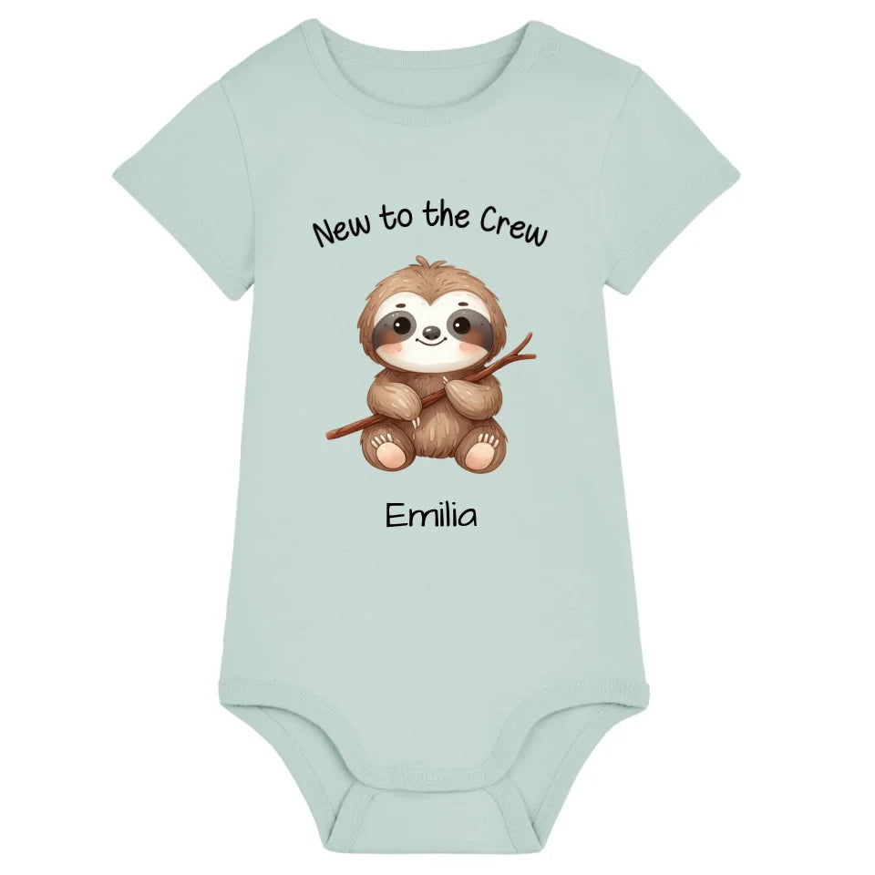 New to the Crew - Bio Baby Body *personalisierbar* Baby Body ST ST Caribbean-Blue