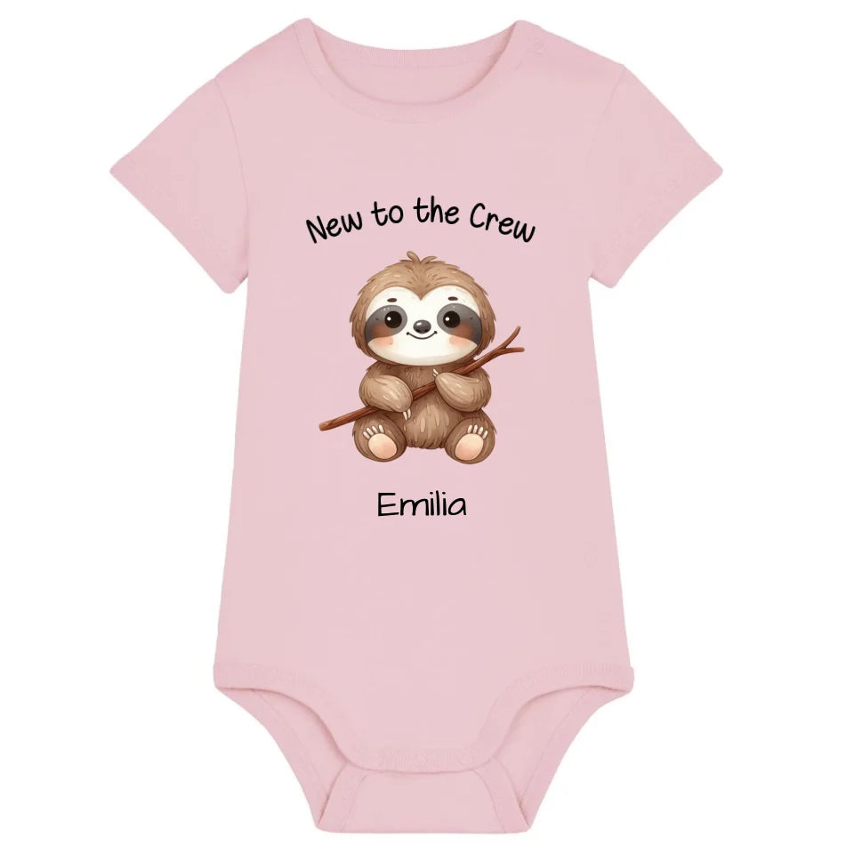 New to the Crew - Bio Baby Body *personalisierbar* Baby Body ST ST Cotton-Pink