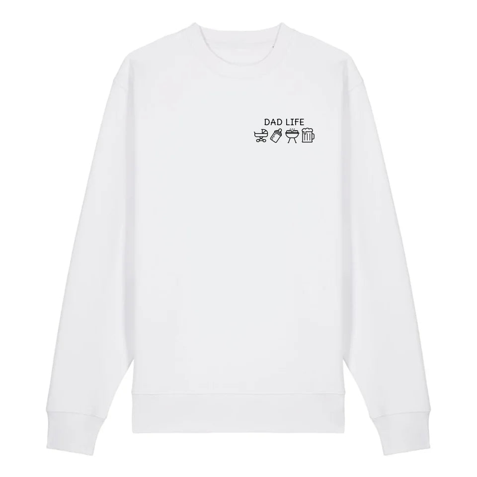 Dad Life Symbole - Bio Unisex Sweatshirt *personalisierbar* Changer Sweatshirt 2.0 ST ST White