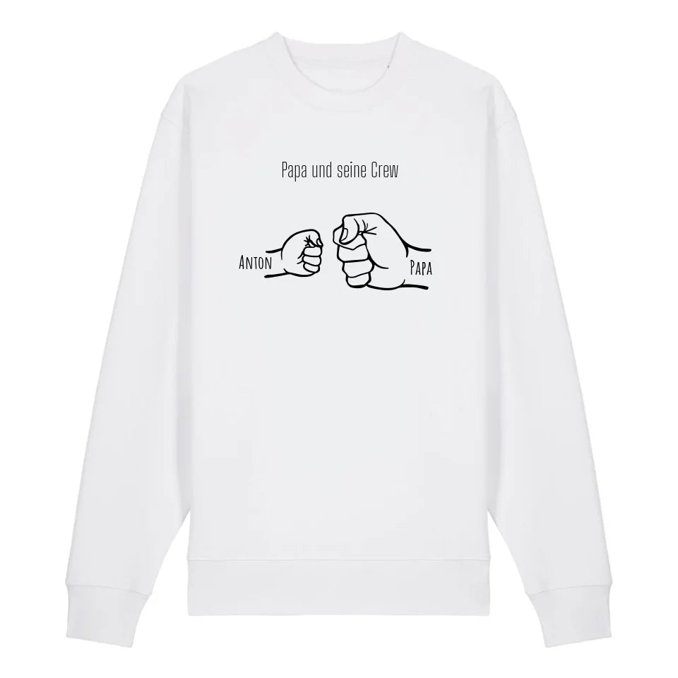 Papa und seine Crew - Bio Unisex Sweatshirt *personalisierbar* Changer Sweatshirt 2.0 ST ST White