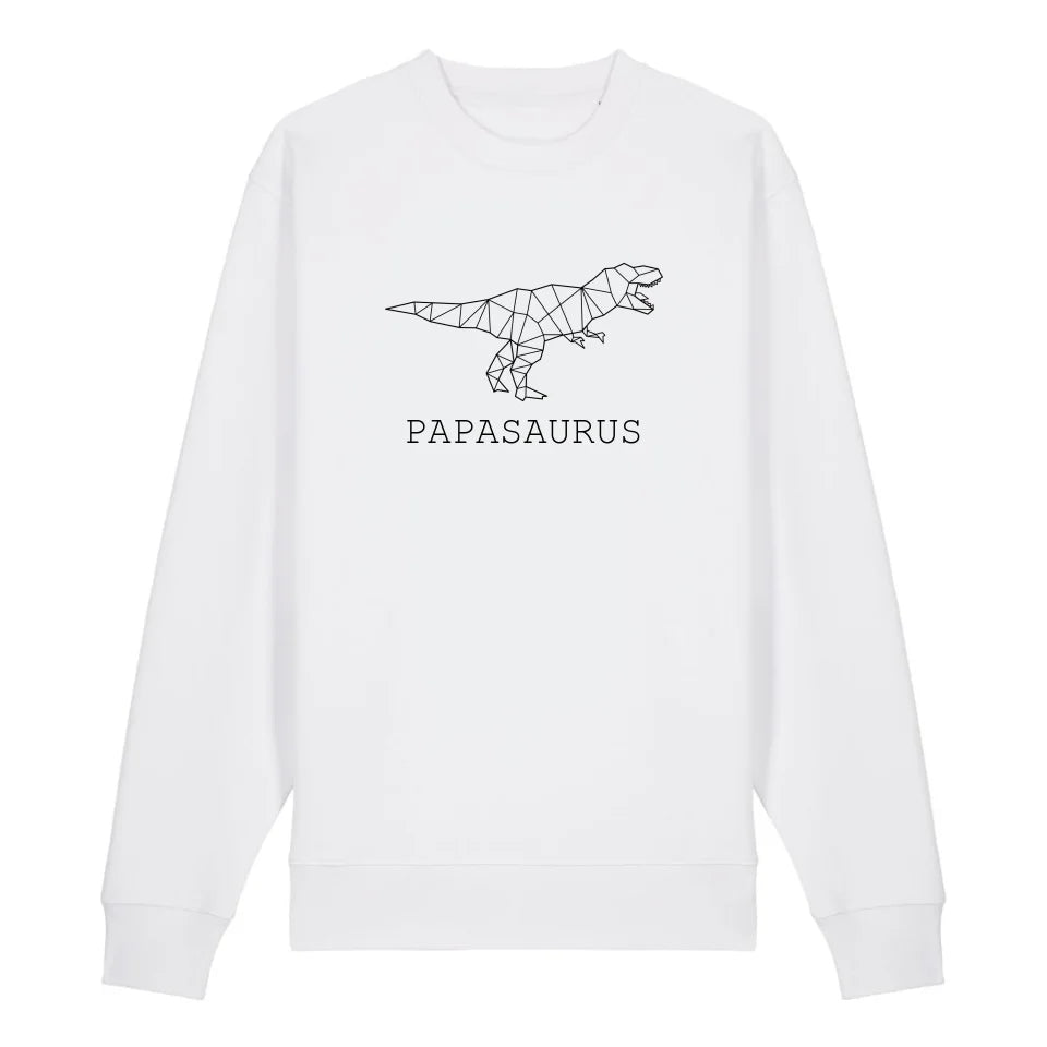 Papasaurus - Bio Unisex Sweatshirt *personalisierbar (ohne Namen)* Changer Sweatshirt 2.0 ST ST White