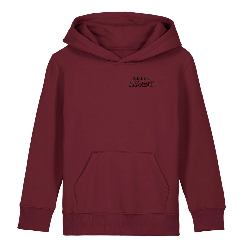 Kid Life Symbole - Bio Kinder Hoodie *personalisierbar* Mini Cruiser Hoodie 2.0 ST ST Burgundy