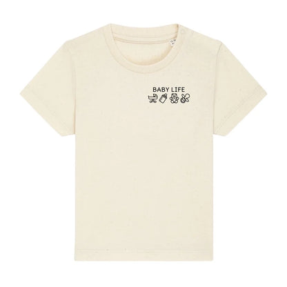 Baby Life Symbole - Bio Baby Shirt *personalisierbar* Baby Creator T-Shirt ST ST NEU Natural-Raw