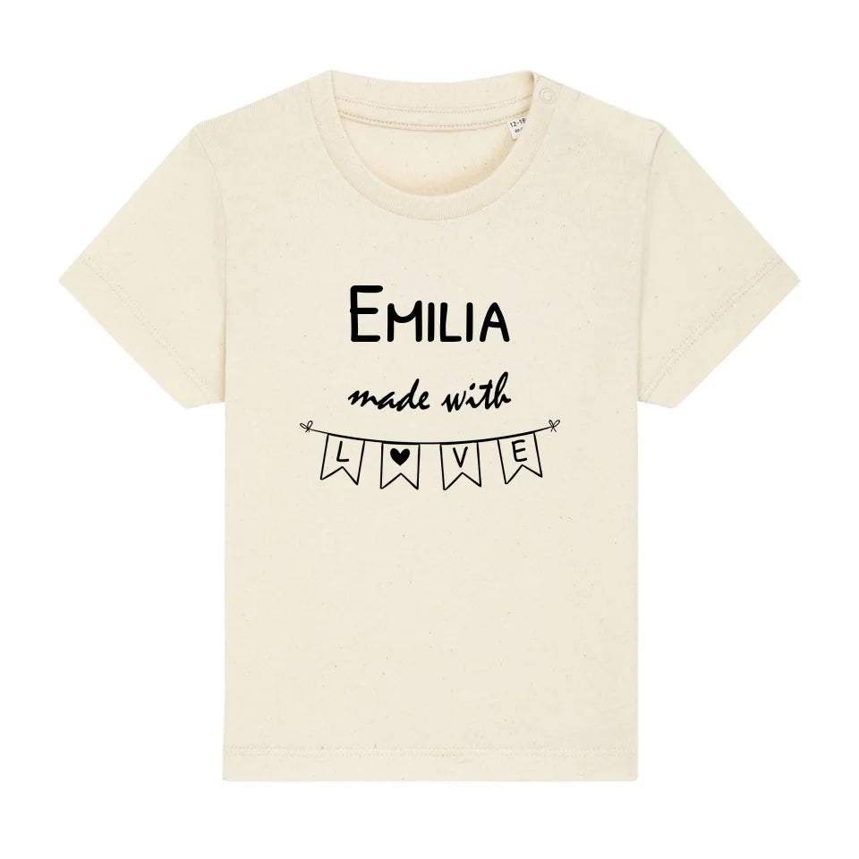 Made with Love - Bio Baby Shirt *personalisierbar* Baby Creator T-Shirt ST ST NEU Natural-Raw