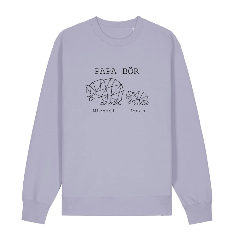 Papa Bör - Bio Unisex Sweatshirt *personalisierbar (1-4 Kinder mit Namen)*