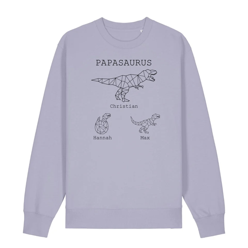 Papasaurus - Bio Unisex Sweatshirt *personalisierbar (mit Namen)*