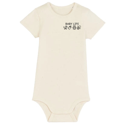 Baby Life Symbole - Bio Baby Body *personalisierbar* Baby Body ST ST Natural-Raw