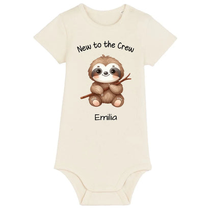 New to the Crew - Bio Baby Body *personalisierbar* Baby Body ST ST Natural-Raw