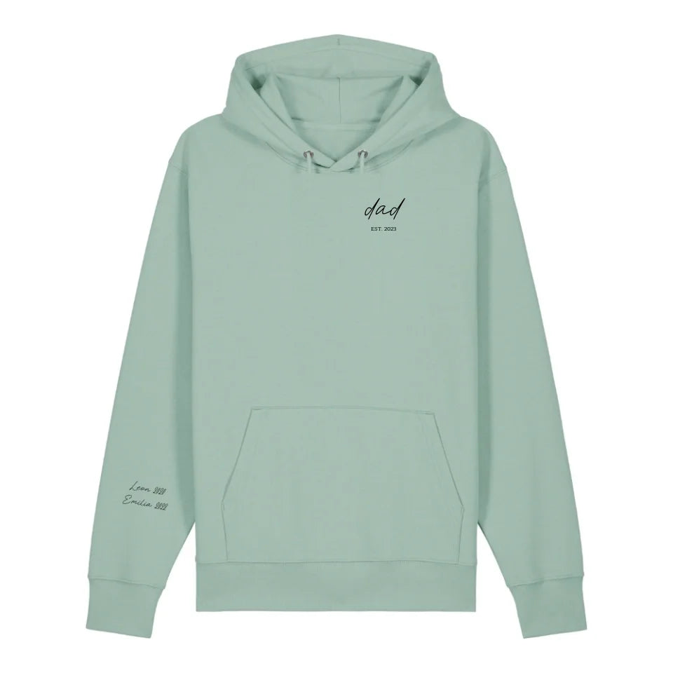 dad/mom handwritten + Ärmel - Bio Unisex Hoodie *personalisierbar*
