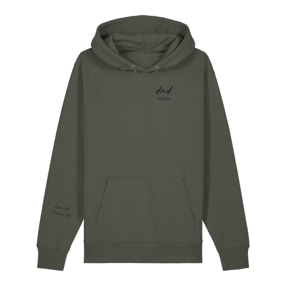 dad/mom handwritten + Ärmel - Bio Unisex Hoodie *personalisierbar* Cruiser Hoodie 2.0 ST ST Khaki