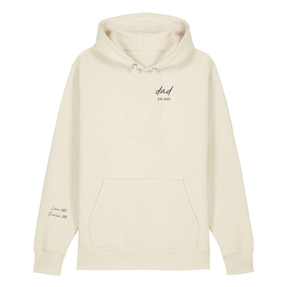 dad/mom handwritten + Ärmel - Bio Unisex Hoodie *personalisierbar*
