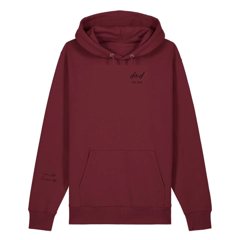 dad/mom handwritten + Ärmel - Bio Unisex Hoodie *personalisierbar* Cruiser Hoodie 2.0 ST ST Burgundy