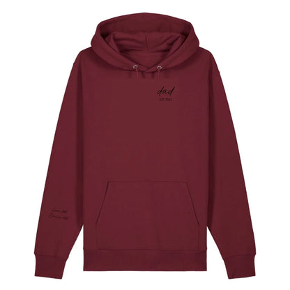 dad/mom handwritten + Ärmel - Bio Unisex Hoodie *personalisierbar* Cruiser Hoodie 2.0 ST ST Burgundy