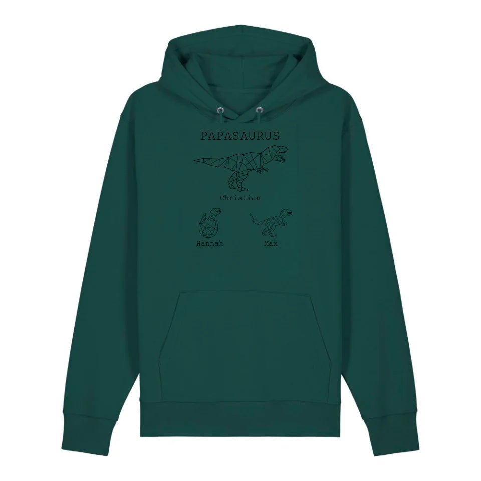 Papasaurus - Bio Unisex Hoodie *personalisierbar (mit Namen)*