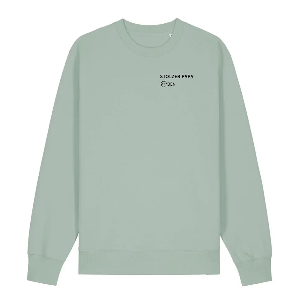 Stolzer Papa - Bio Unisex Sweatshirt *personalisierbar* Changer Sweatshirt 2.0 ST ST Aloe