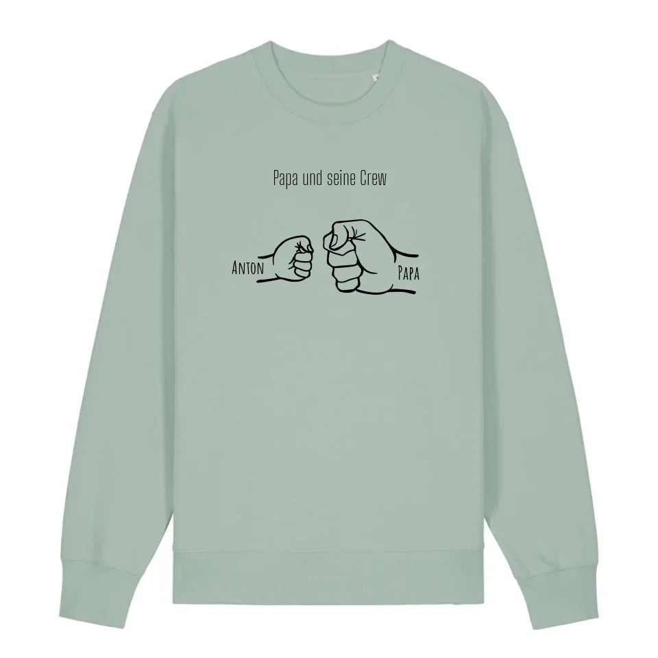 Papa und seine Crew - Bio Unisex Sweatshirt *personalisierbar* Changer Sweatshirt 2.0 ST ST Aloe