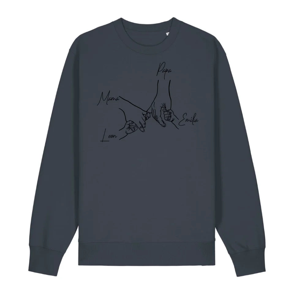 Family Hands - Bio Unisex Sweatshirt *personalisierbar*