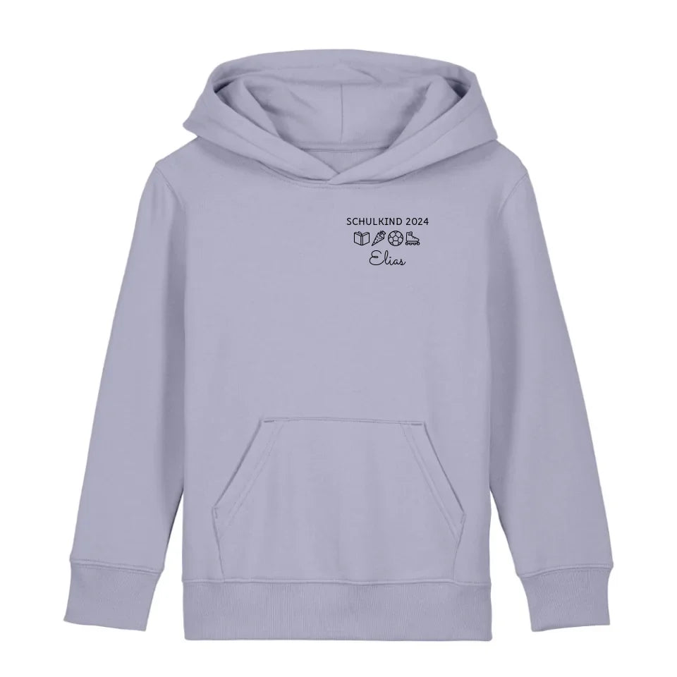Schulkind Symbole - Bio Kinder Hoodie *personalisierbar* Mini Cruiser Hoodie 2.0 ST ST Lavender