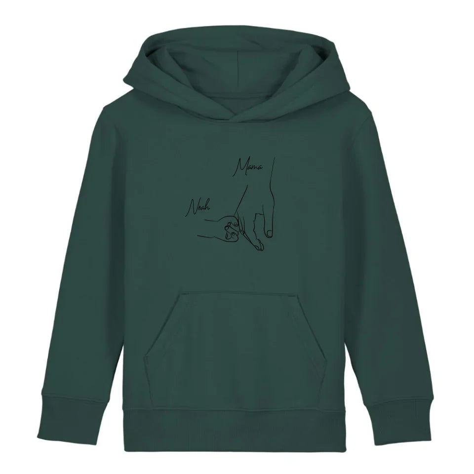 Hold my hand Mom - Bio Kinder Hoodie *personalisierbar* Mini Cruiser Hoodie 2.0 ST ST Glazed-Green