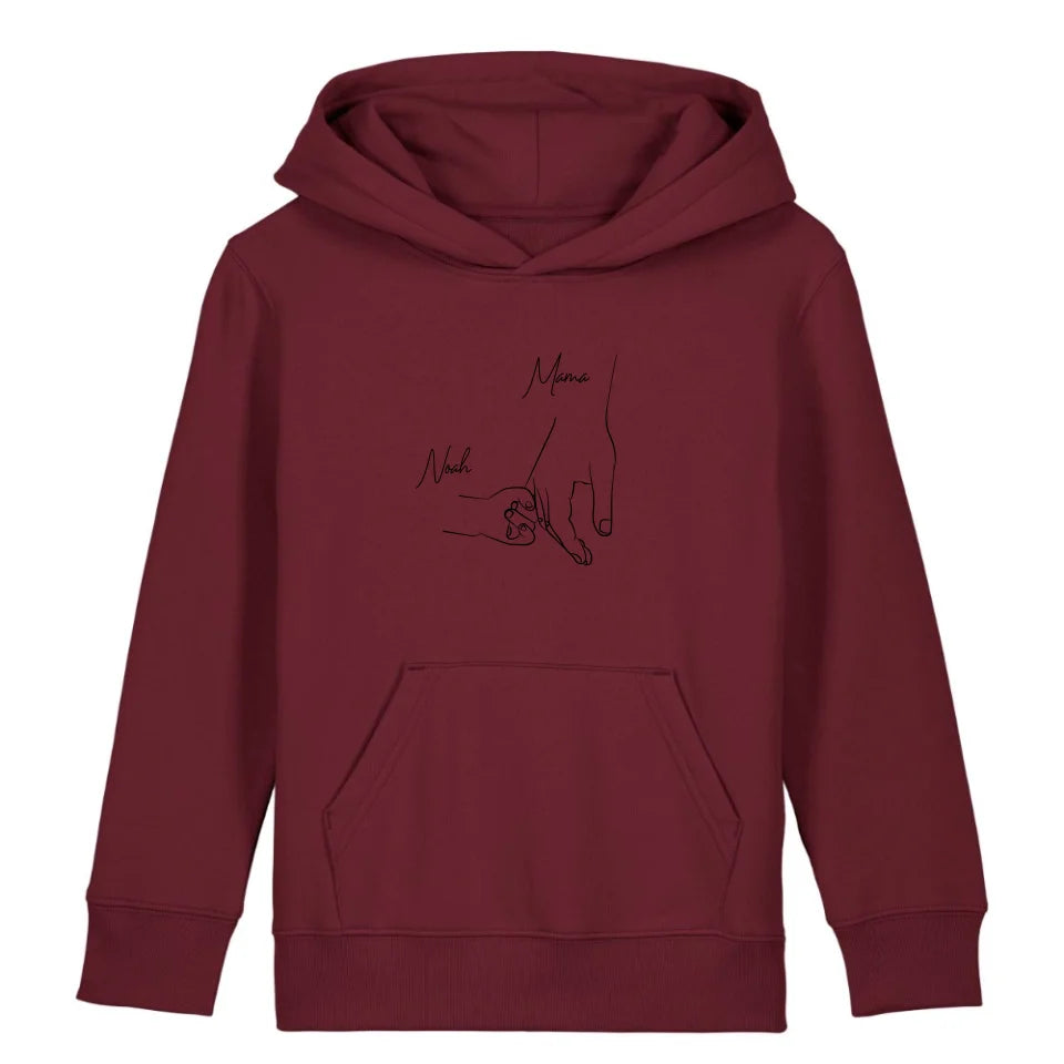 Hold my hand Mom - Bio Kinder Hoodie *personalisierbar* Mini Cruiser Hoodie 2.0 ST ST Burgundy