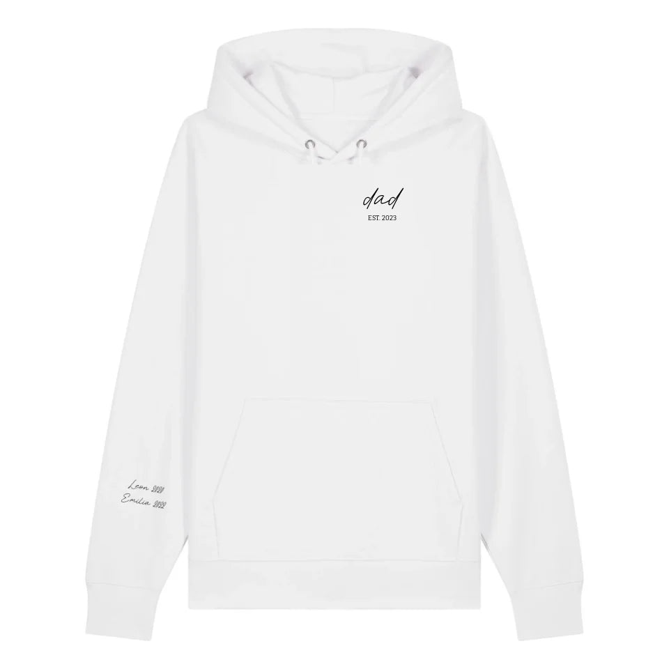 dad/mom handwritten + Ärmel - Bio Unisex Hoodie *personalisierbar*