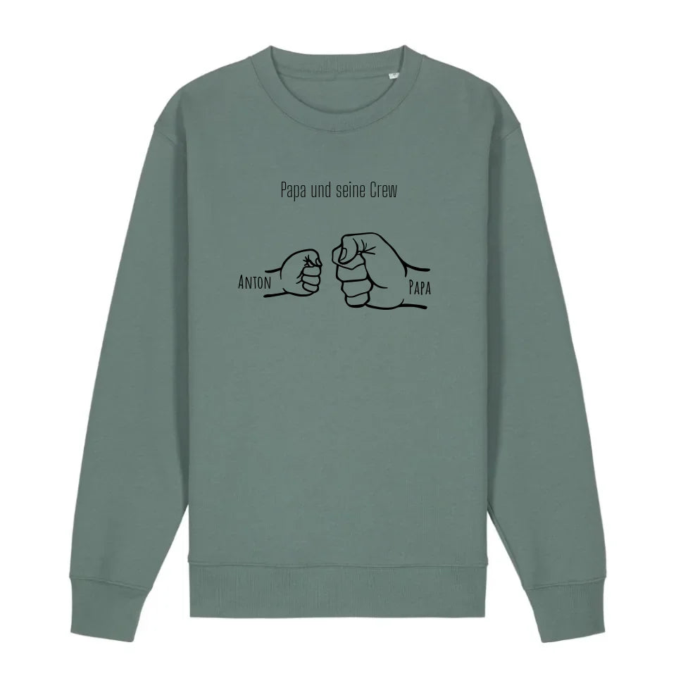 Papa und seine Crew - Bio Unisex Sweatshirt *personalisierbar* Changer Sweatshirt 2.0 ST ST Green-Bay