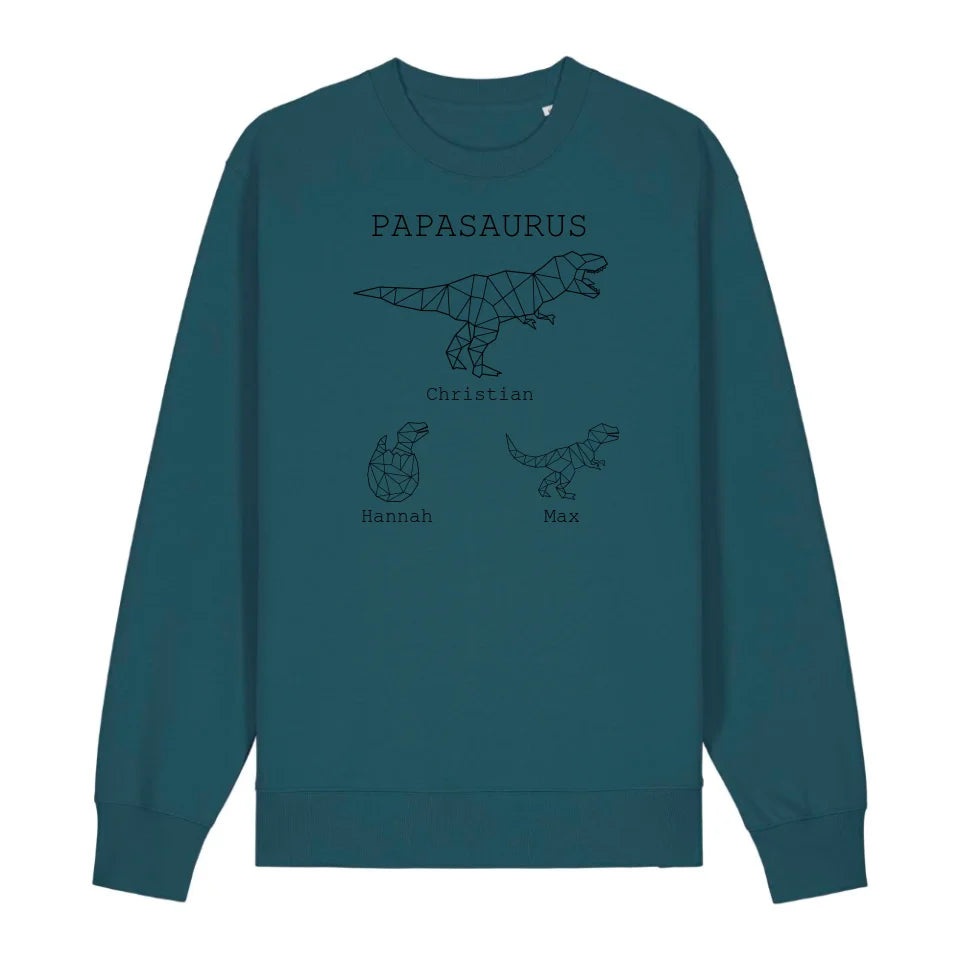 Papasaurus - Bio Unisex Sweatshirt *personalisierbar (mit Namen)*