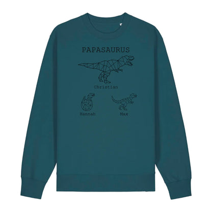 Papasaurus - Bio Unisex Sweatshirt *personalisierbar (mit Namen)*