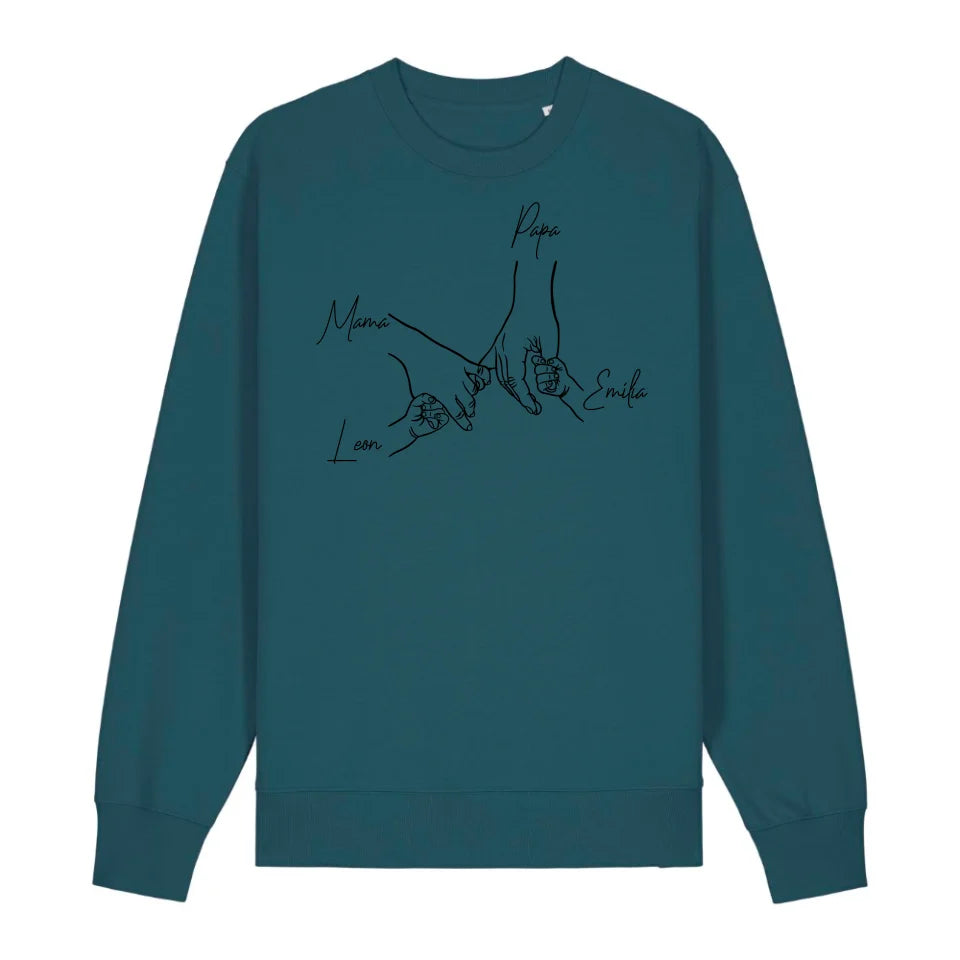 Family Hands - Bio Unisex Sweatshirt *personalisierbar*