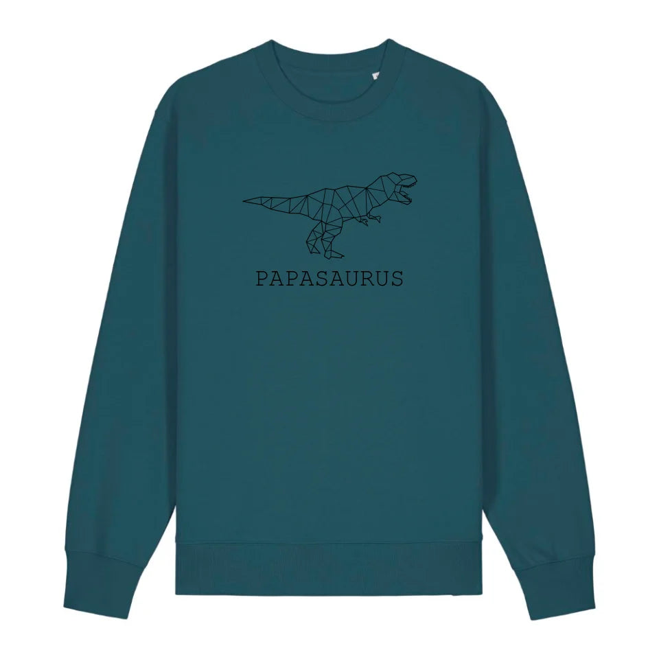 Papasaurus - Bio Unisex Sweatshirt *personalisierbar (ohne Namen)*
