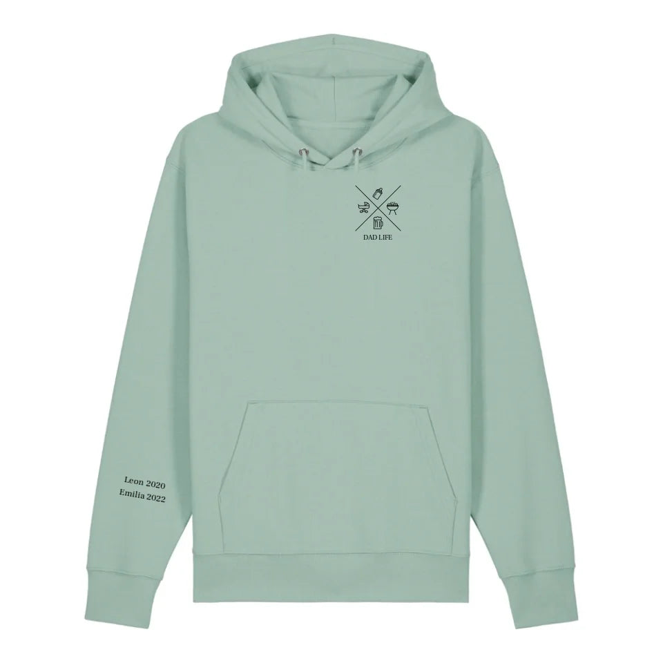 Dad/Mom Minimal Symbole + Ärmel - Bio Unisex Hoodie *personalisierbar* Cruiser Hoodie 2.0 ST ST