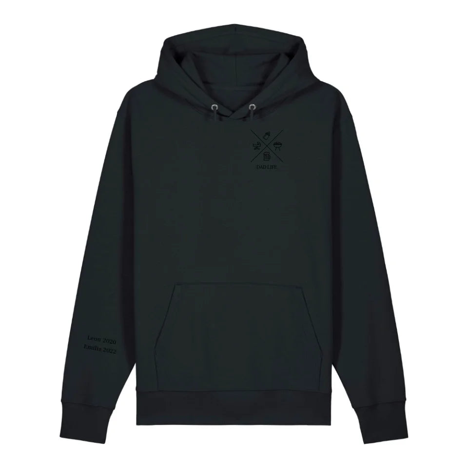 Dad/Mom Minimal Symbole + Ärmel - Bio Unisex Hoodie *personalisierbar* Cruiser Hoodie 2.0 ST ST Black