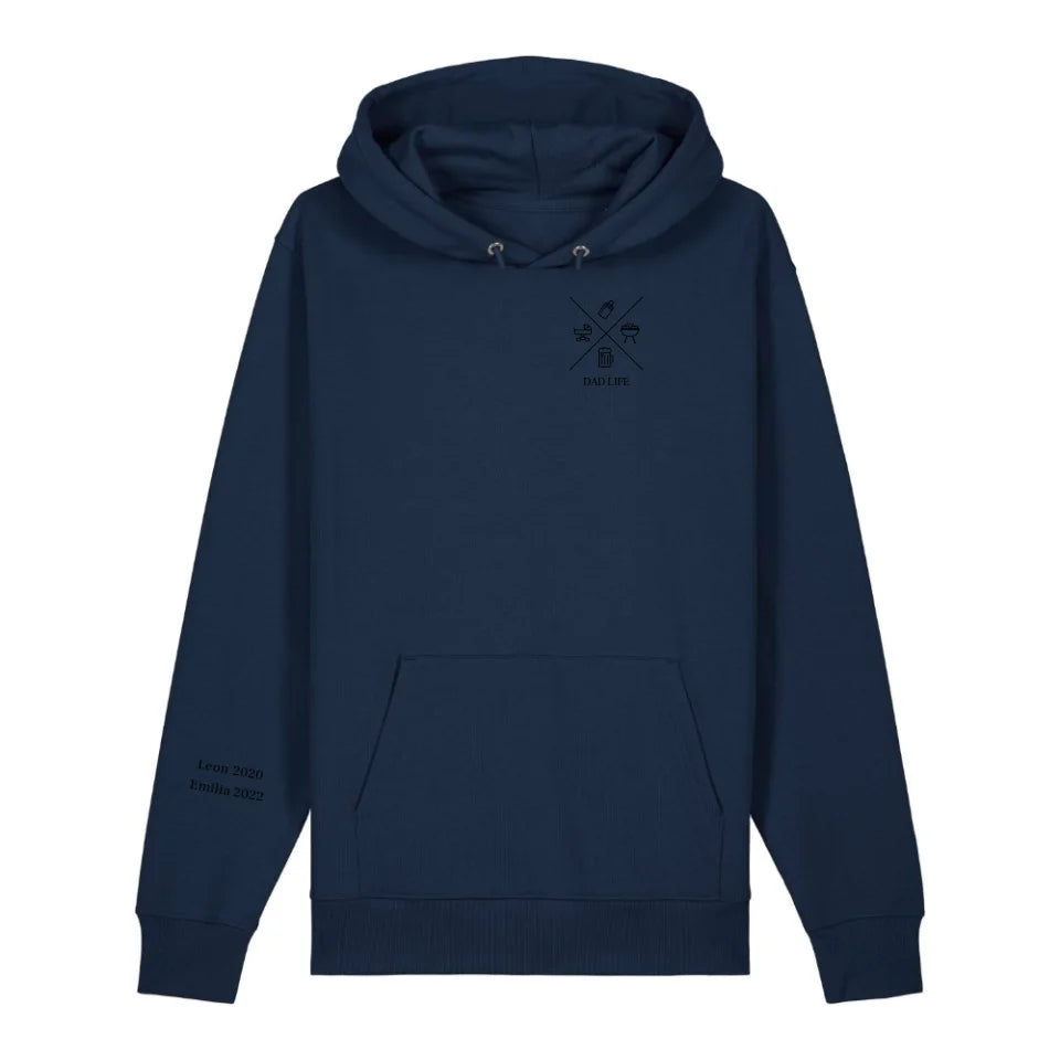 Dad/Mom Minimal Symbole + Ärmel - Bio Unisex Hoodie *personalisierbar* Cruiser Hoodie 2.0 ST ST French-Navy