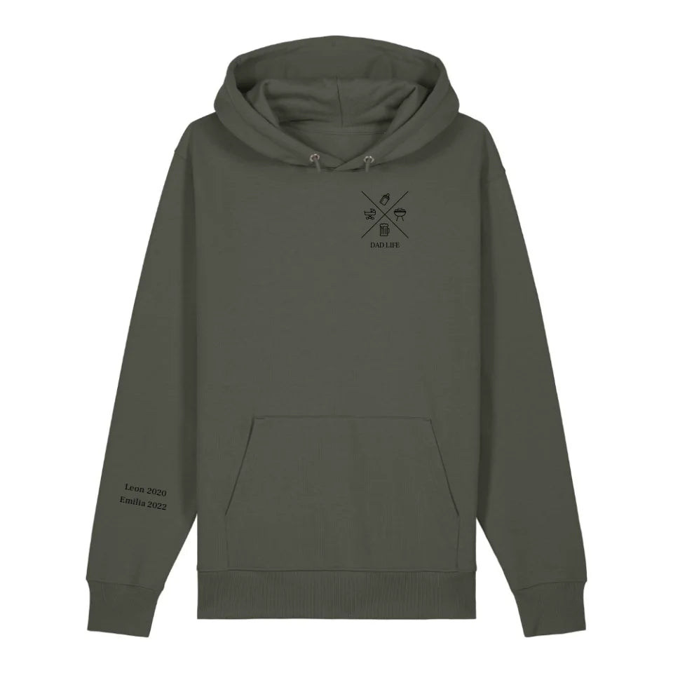 Dad/Mom Minimal Symbole + Ärmel - Bio Unisex Hoodie *personalisierbar* Cruiser Hoodie 2.0 ST ST Khaki