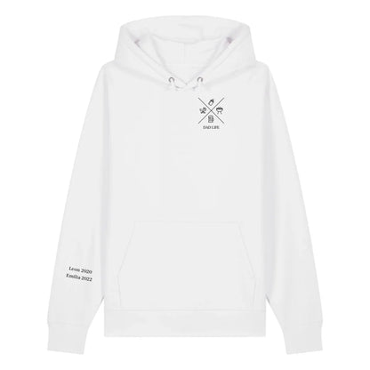 Dad/Mom Minimal Symbole + Ärmel - Bio Unisex Hoodie *personalisierbar* Cruiser Hoodie 2.0 ST ST White