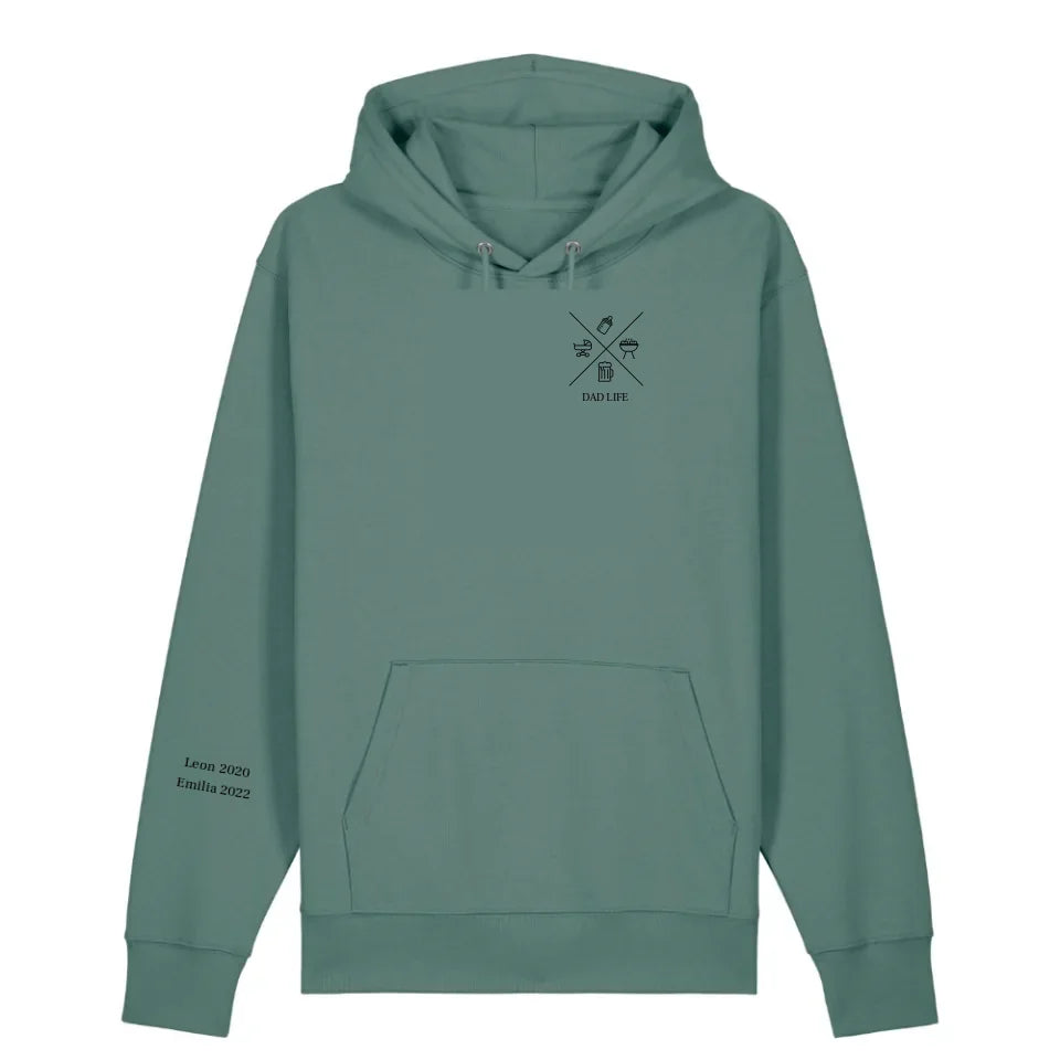 Dad/Mom Minimal Symbole + Ärmel - Bio Unisex Hoodie *personalisierbar* Cruiser Hoodie 2.0 ST ST Green-Bay